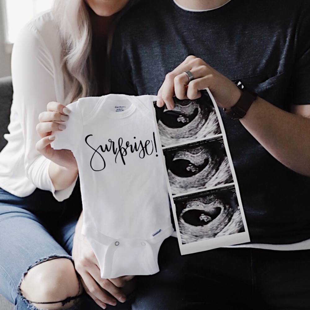 Newborn pregnancy announcement onesie
